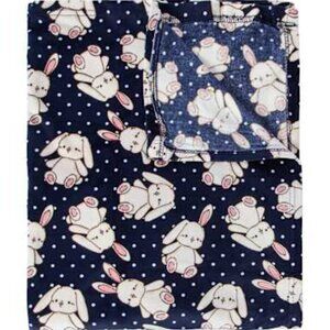 Bunny Rabbits Two-Sided Plush Blanket 50in x 60in Brand new in Package